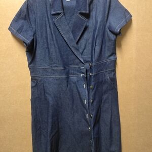 Shelby & Palmer Blue Denim Midi Dress